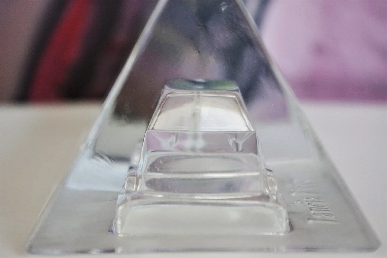 Fermacarte di Lancia Prisma in cristallo di Murano, anni '80 1374985