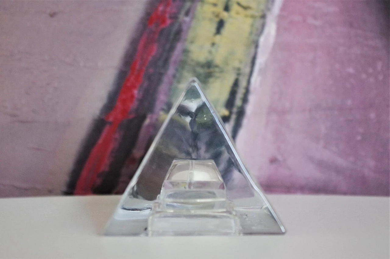 Fermacarte di Lancia Prisma in cristallo di Murano, anni '80 1374986