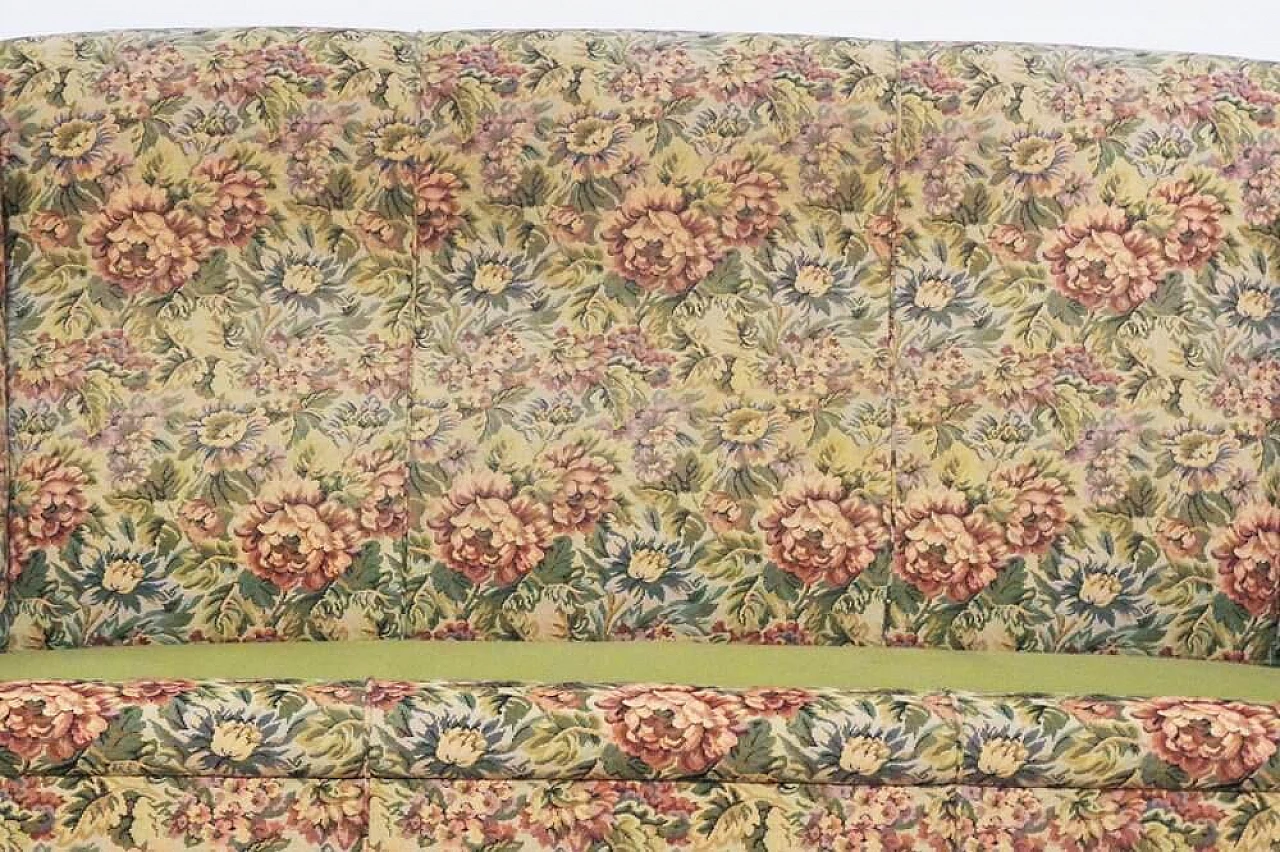 Coppia di poltrone e divano in tessuto damascato, anni '50 1375104