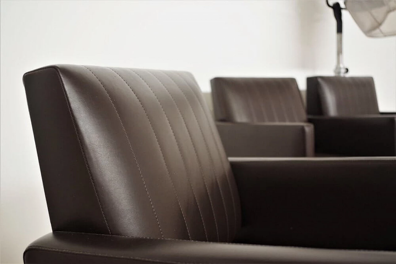 4 poltrone da parrucchiere in finta pelle con casco, anni '70 1375139