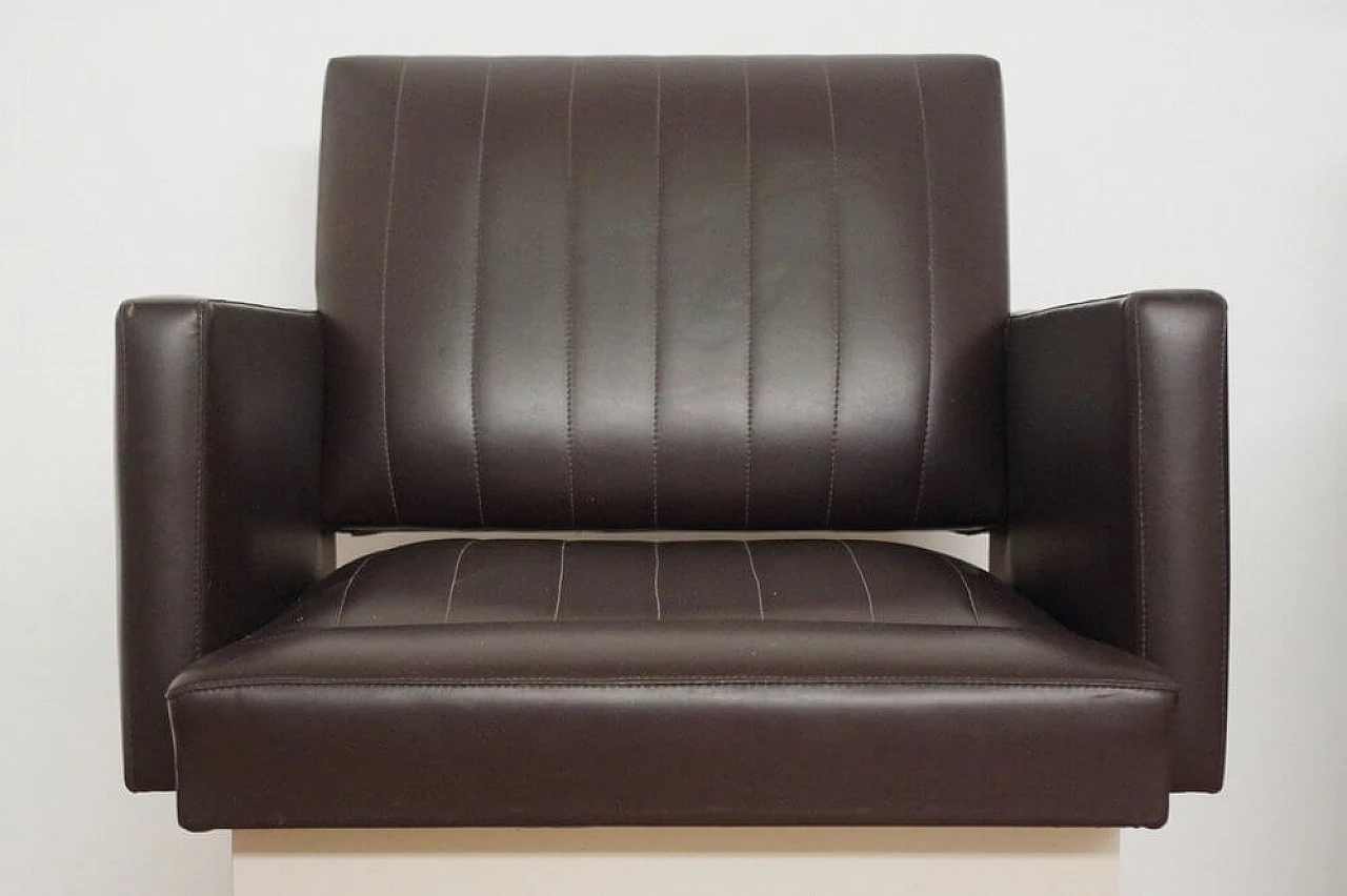 4 poltrone da parrucchiere in finta pelle con casco, anni '70 1375141