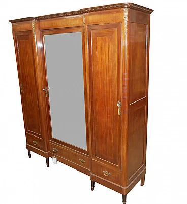 Three-door wardrobe with mirror, 1930s