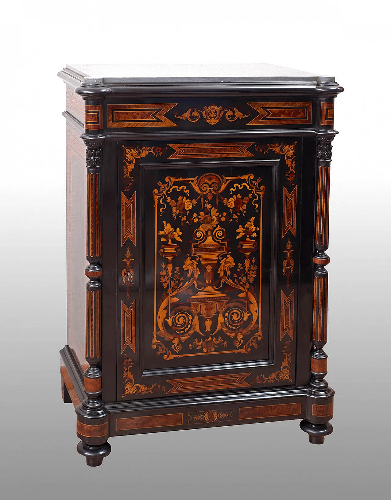 French sideboard Napoleon III in exotic precious woods, '800 1375238