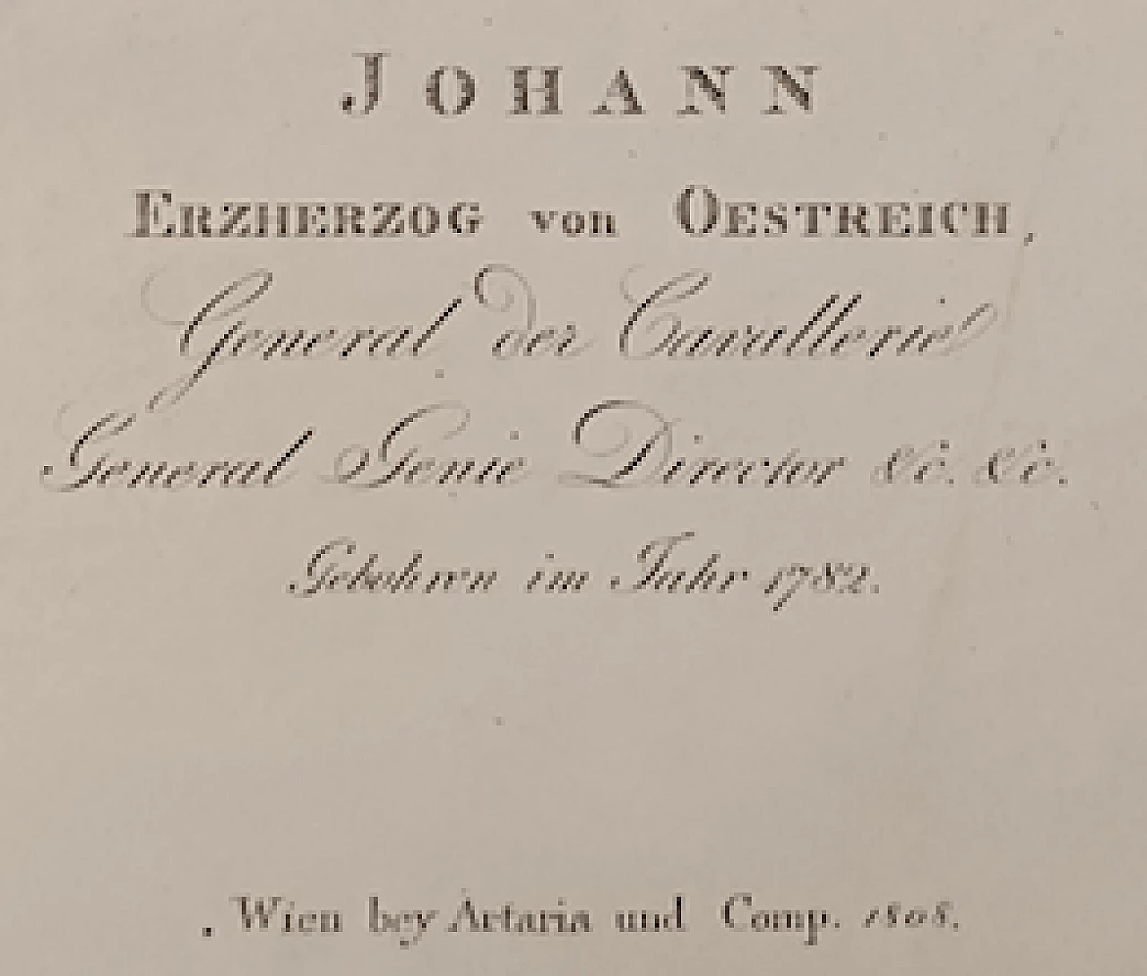 Friedrich John, Ritratto di Giovanni d’Asburgo, acquaforte, 1808 1375296