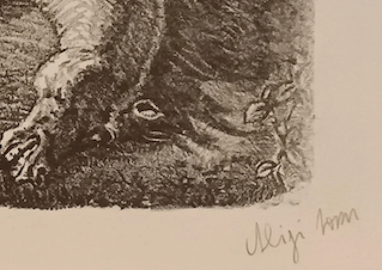 Aligi Sassu, Two horses in a landscape, lithograph, 1940 1375382