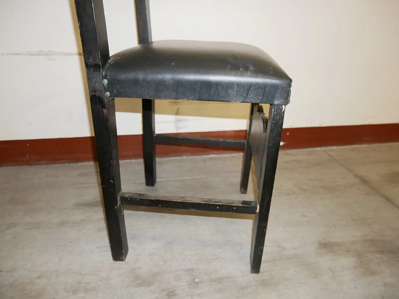 6 Renaissance-style chairs in black-stained wood, 1930s 1375421