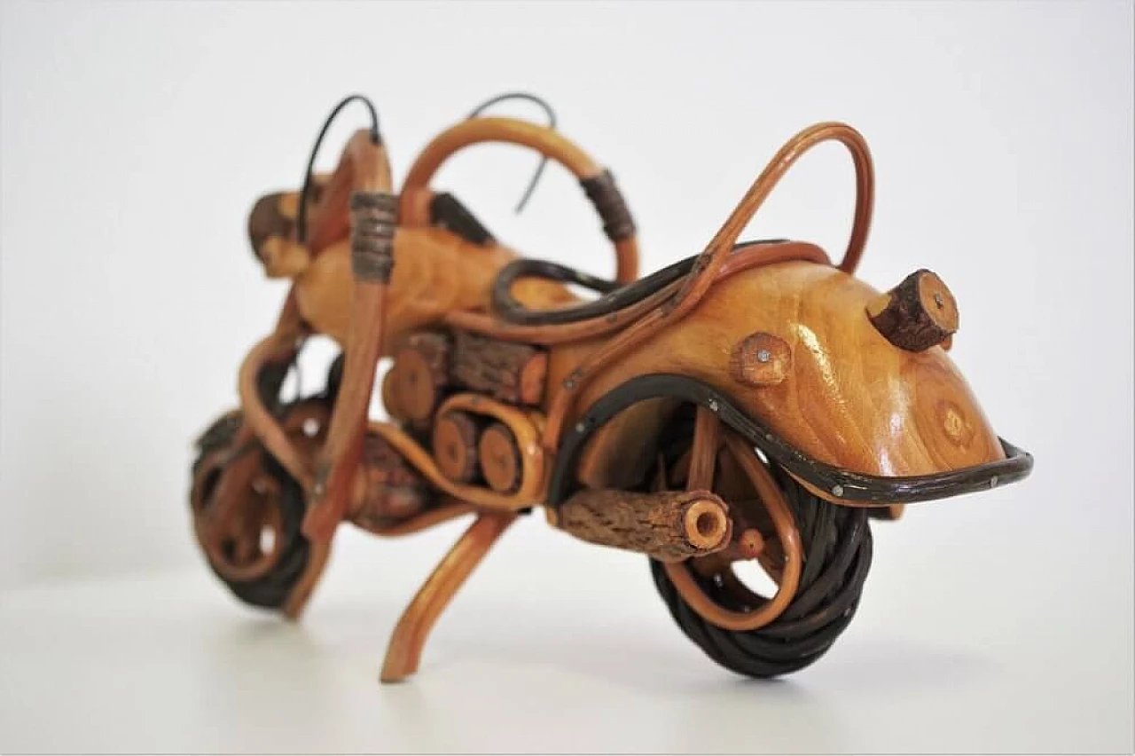 Motocicletta Harley Davidson artigianale in legno, anni '50 1375450