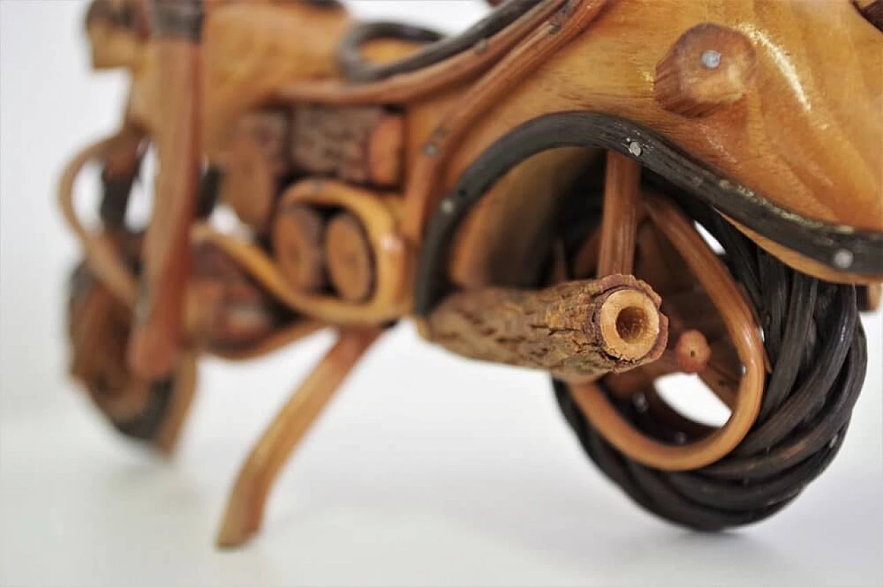 Motocicletta Harley Davidson artigianale in legno, anni '50 1375451
