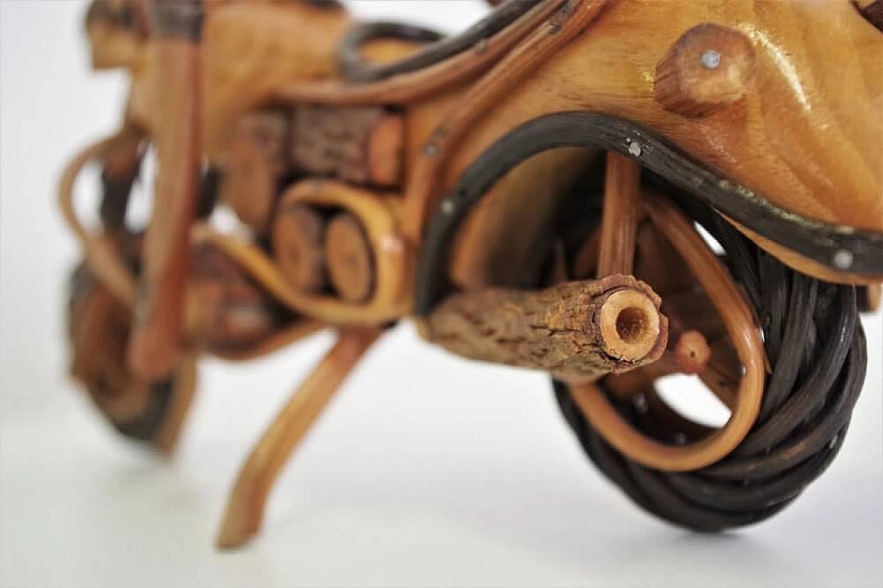 Handcrafted wooden Harley Davidson motorbike, 1950s 1375451