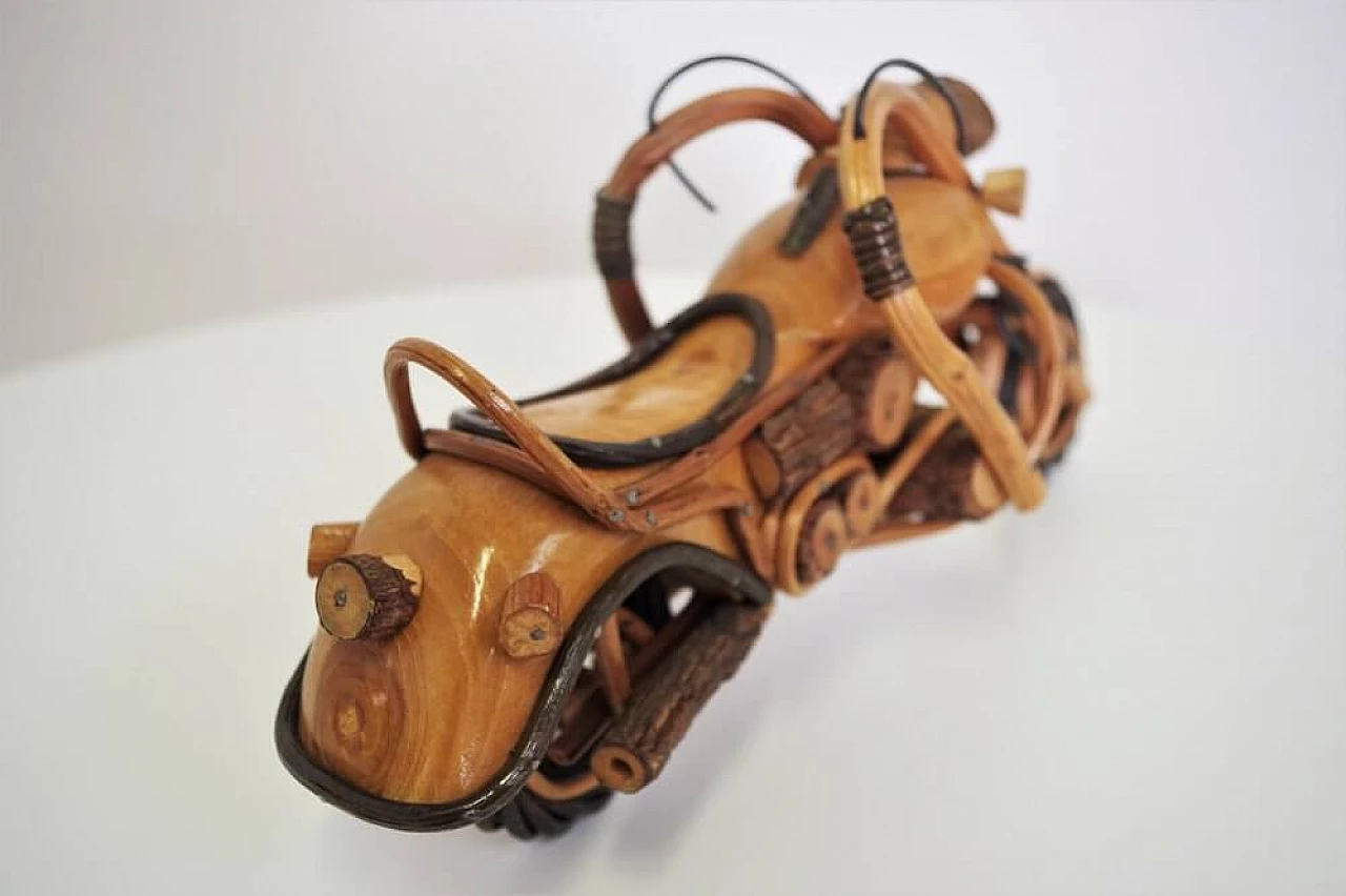 Handcrafted wooden Harley Davidson motorbike, 1950s 1375456