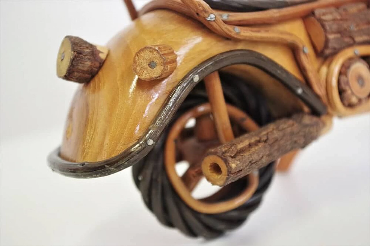 Motocicletta Harley Davidson artigianale in legno, anni '50 1375457