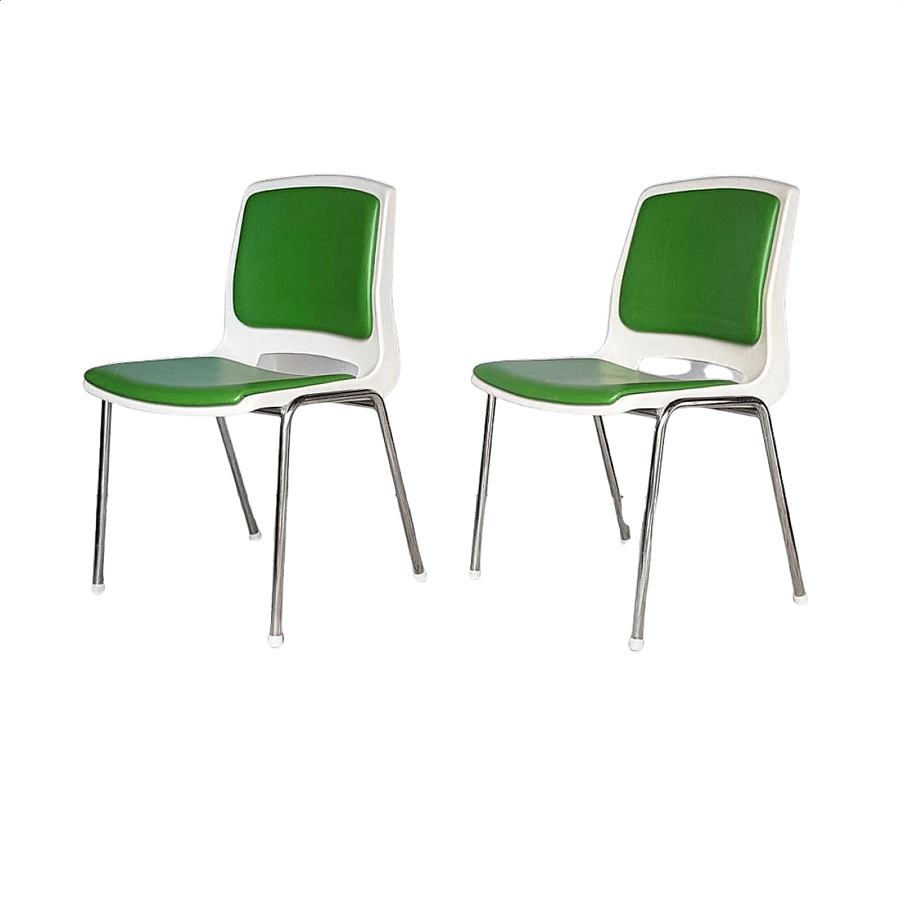 Pair of Norwegian steel and leather chairs by Bendt Winge, 1970s 1375470
