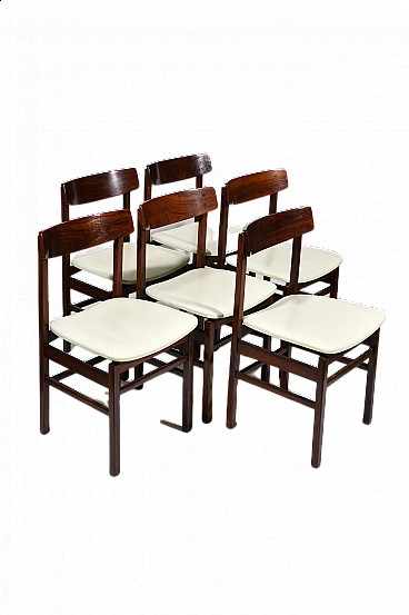 6 Rosewood dining chairs, 60s