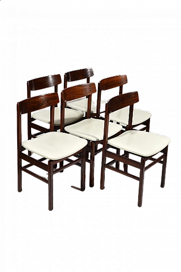 6 Rosewood dining chairs, 60s