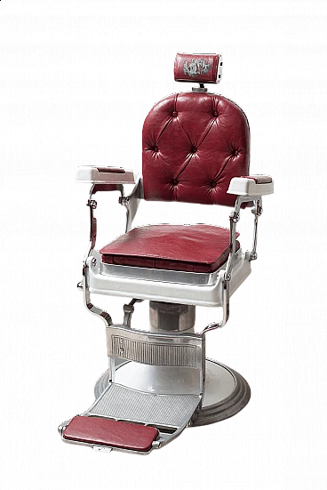 Neapolitan steel barber's chair, 1960s