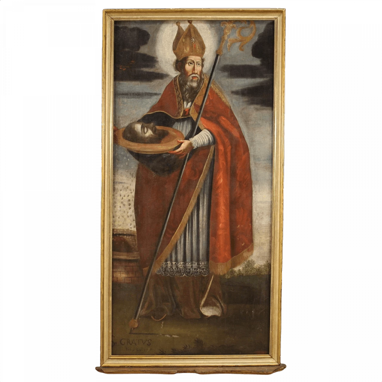 San Grato, dipinto religioso olio su tela, '700 1375597