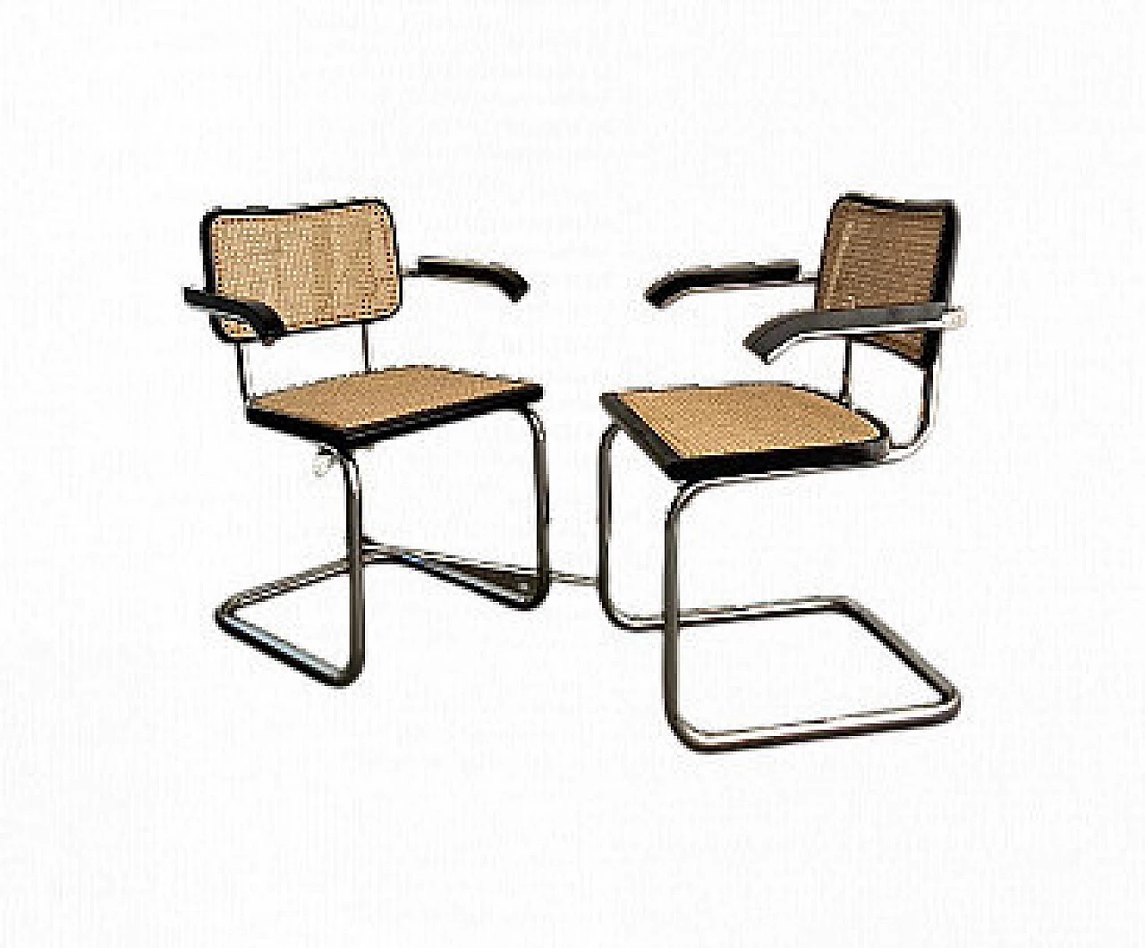 Coppia di sedie con braccioli in stile Cesca, anni '60 1375613