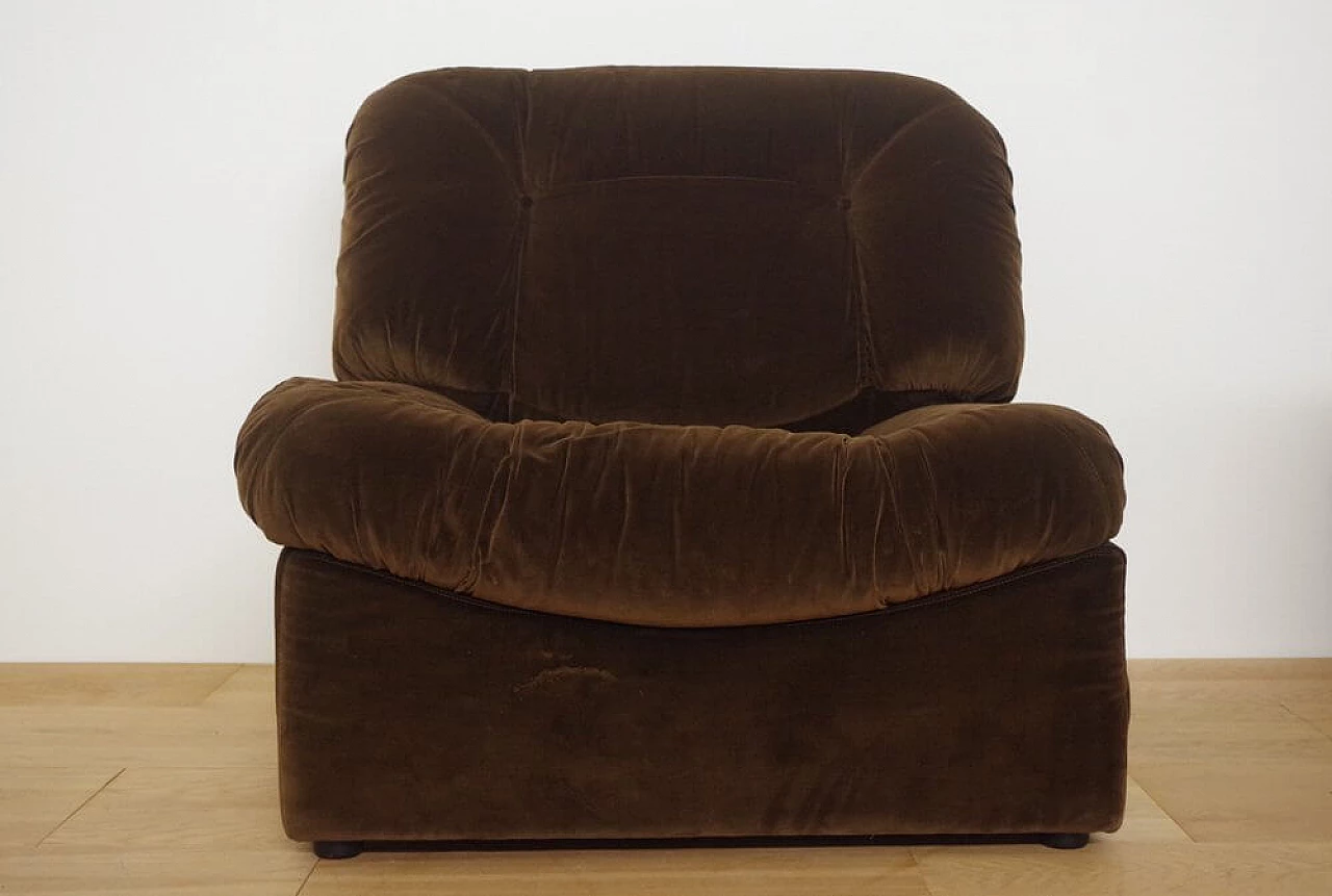 5 poltrone Panarea modulari in ciniglia di Lev & Lev, anni '70 1375637