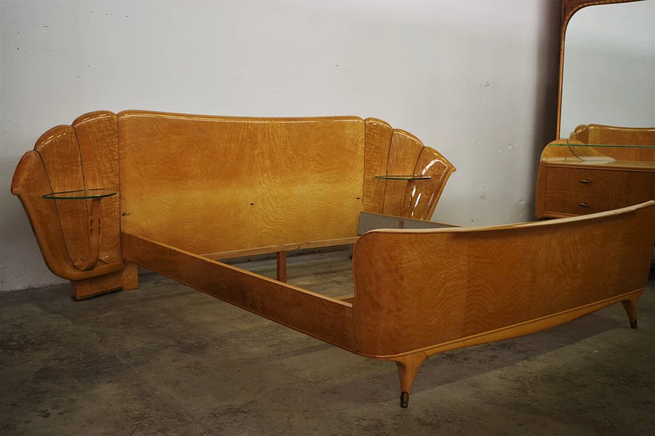 Walnut-root bedroom furniture by Osvaldo Borsani, 1950s 1375692