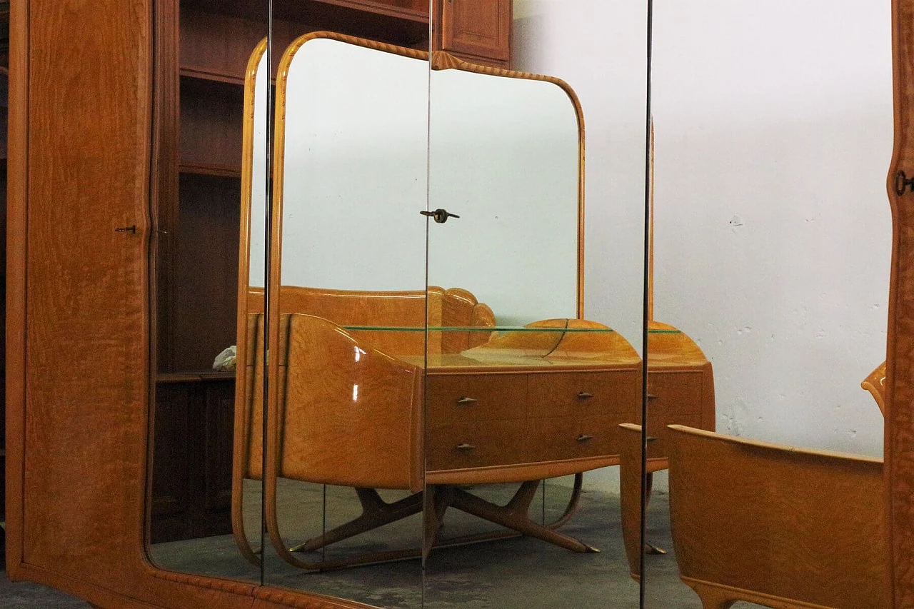 Walnut-root bedroom furniture by Osvaldo Borsani, 1950s 1375707