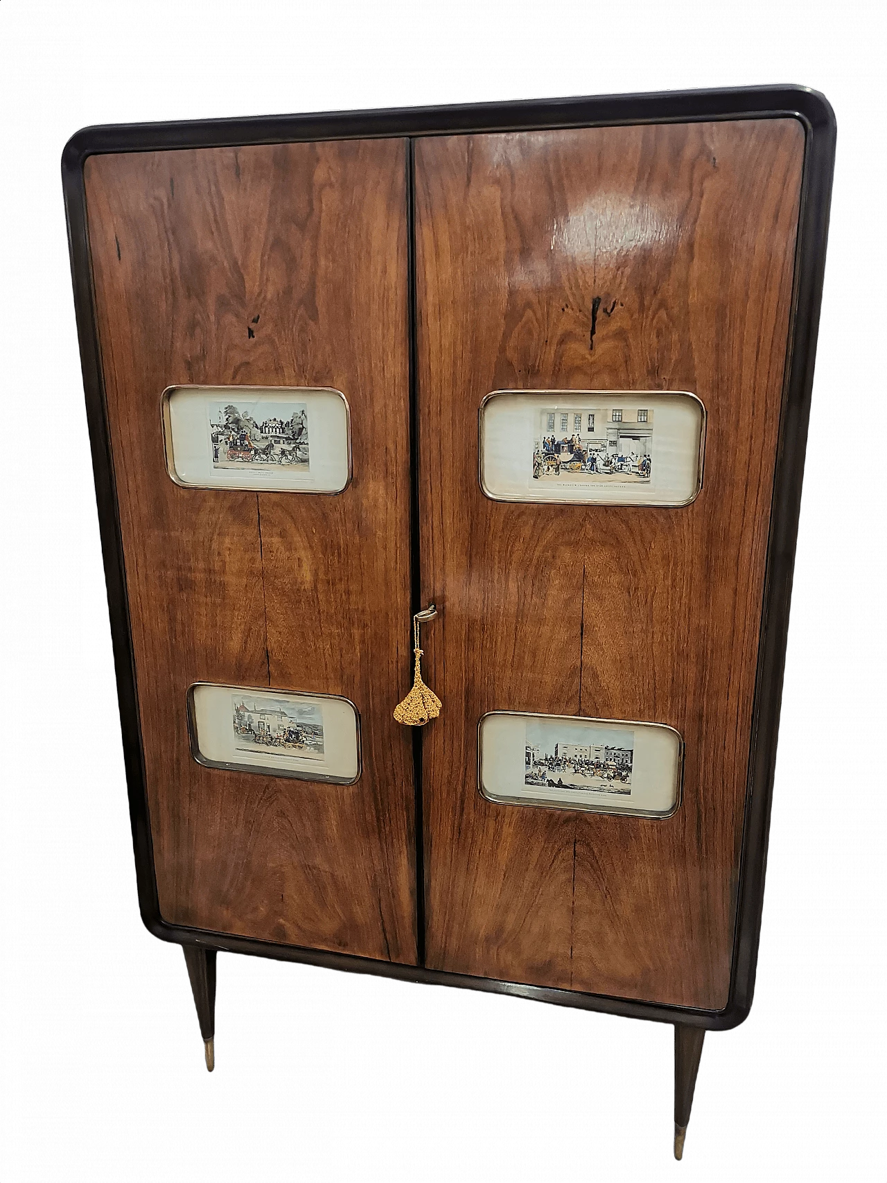 Wooden bar cabinet with illuminated interior, 1950s 1375727