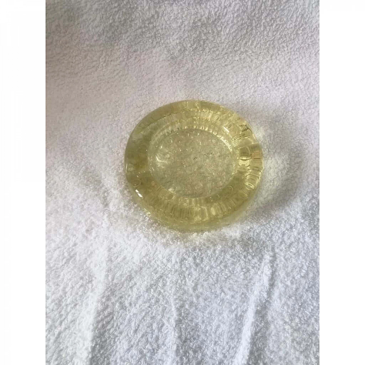 Posacenere in vetro di Murano giallo iridescente, anni '70 1375843