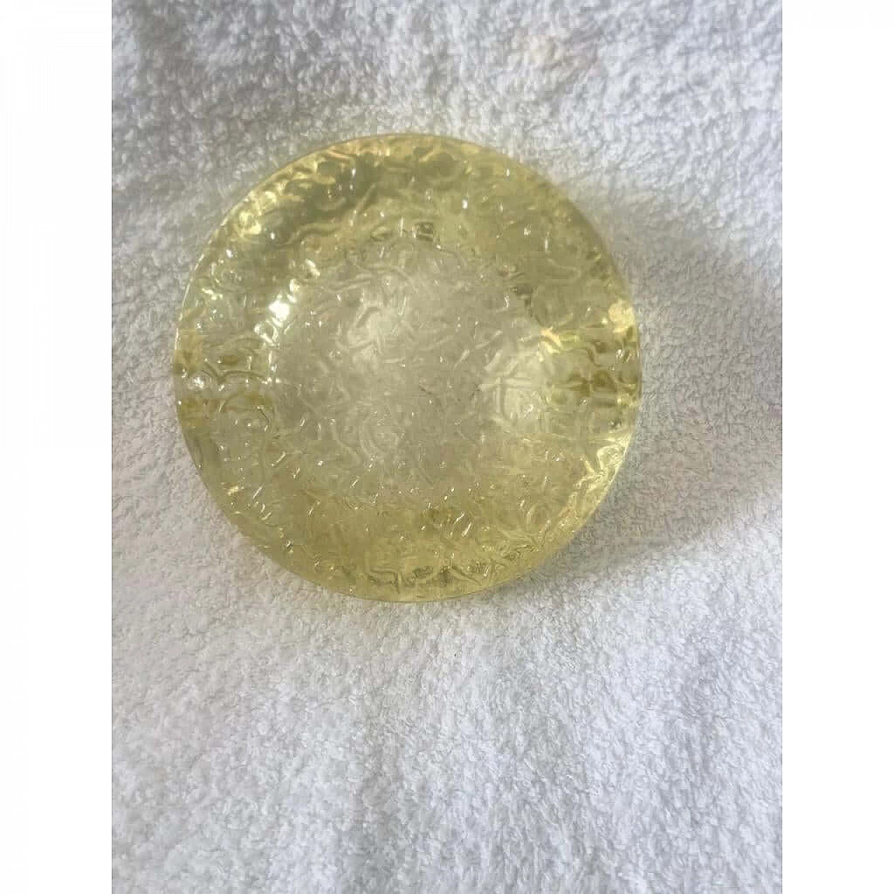 Posacenere in vetro di Murano giallo iridescente, anni '70 1375851