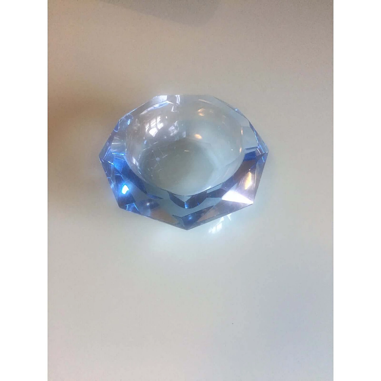 Blue faceted Murano glass ashtray, 1970s 1375870