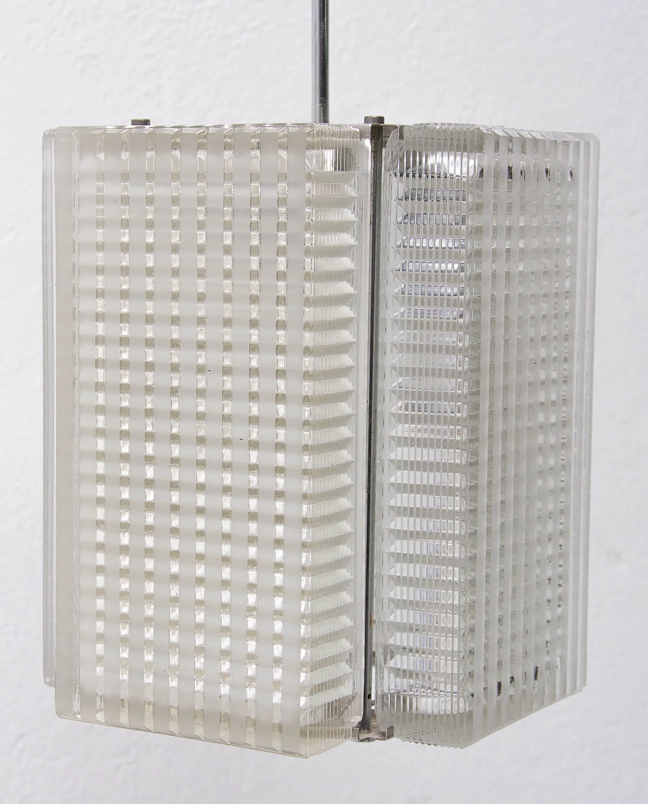 Coppia di pendenti in vetro pressato per Napako, anni '70 1375915