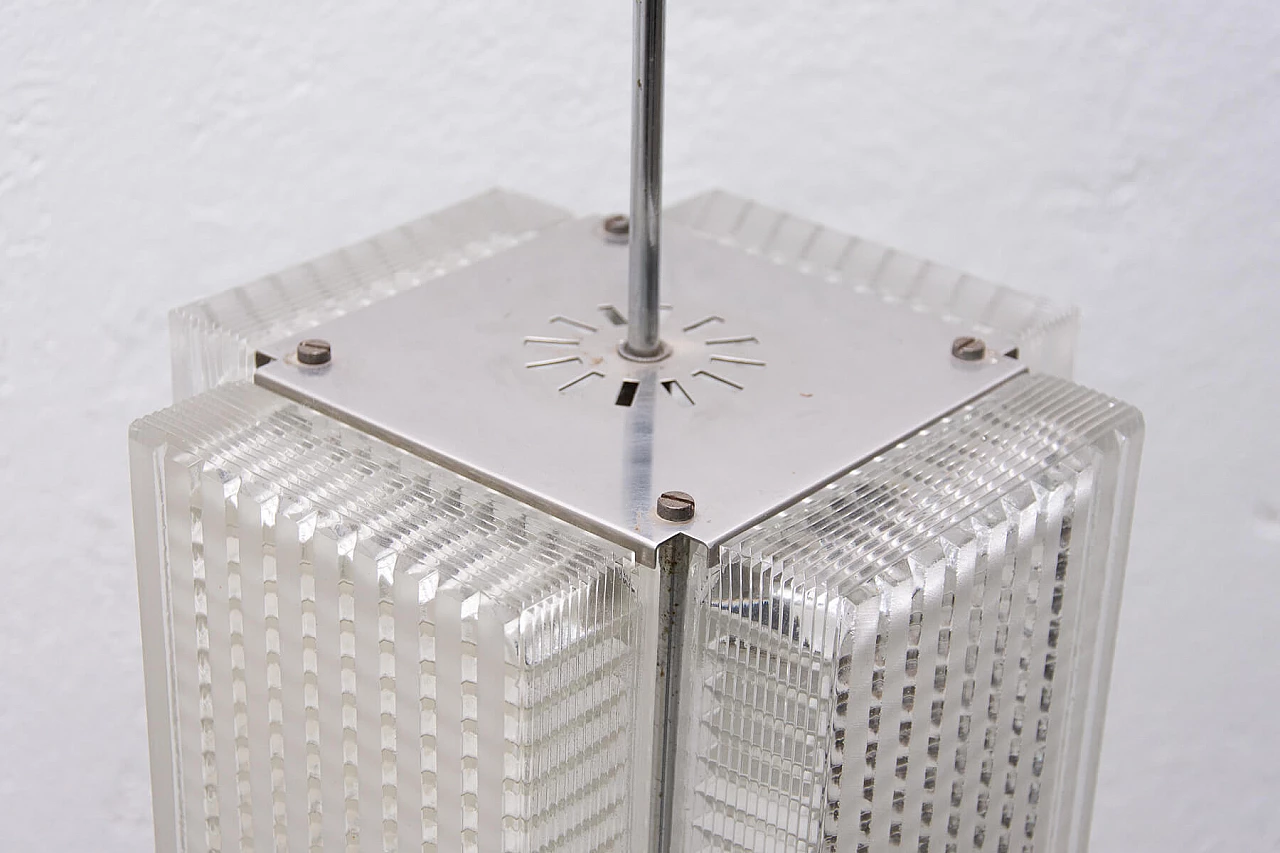 Coppia di pendenti in vetro pressato per Napako, anni '70 1375921