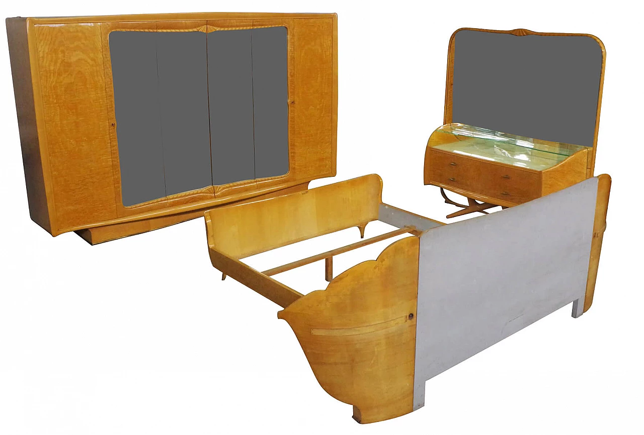Walnut-root bedroom furniture by Osvaldo Borsani, 1950s 1375959