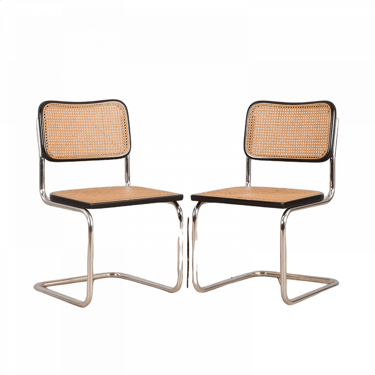 Pair of black Cesca chairs by Marcel Breuer, 1970s 1376190