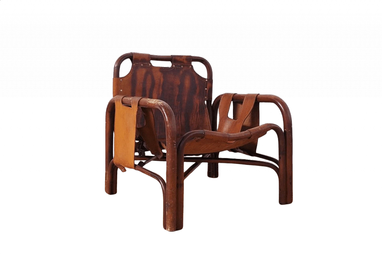 Leather armchair by Tito Agnoli, 1950s 1376270