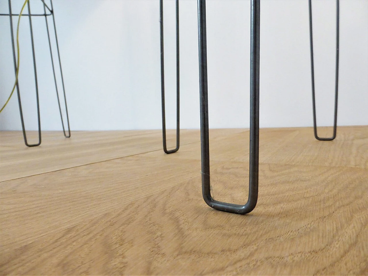 Pair of iron and plasticized fabric floor lamps, 2000s 1376409