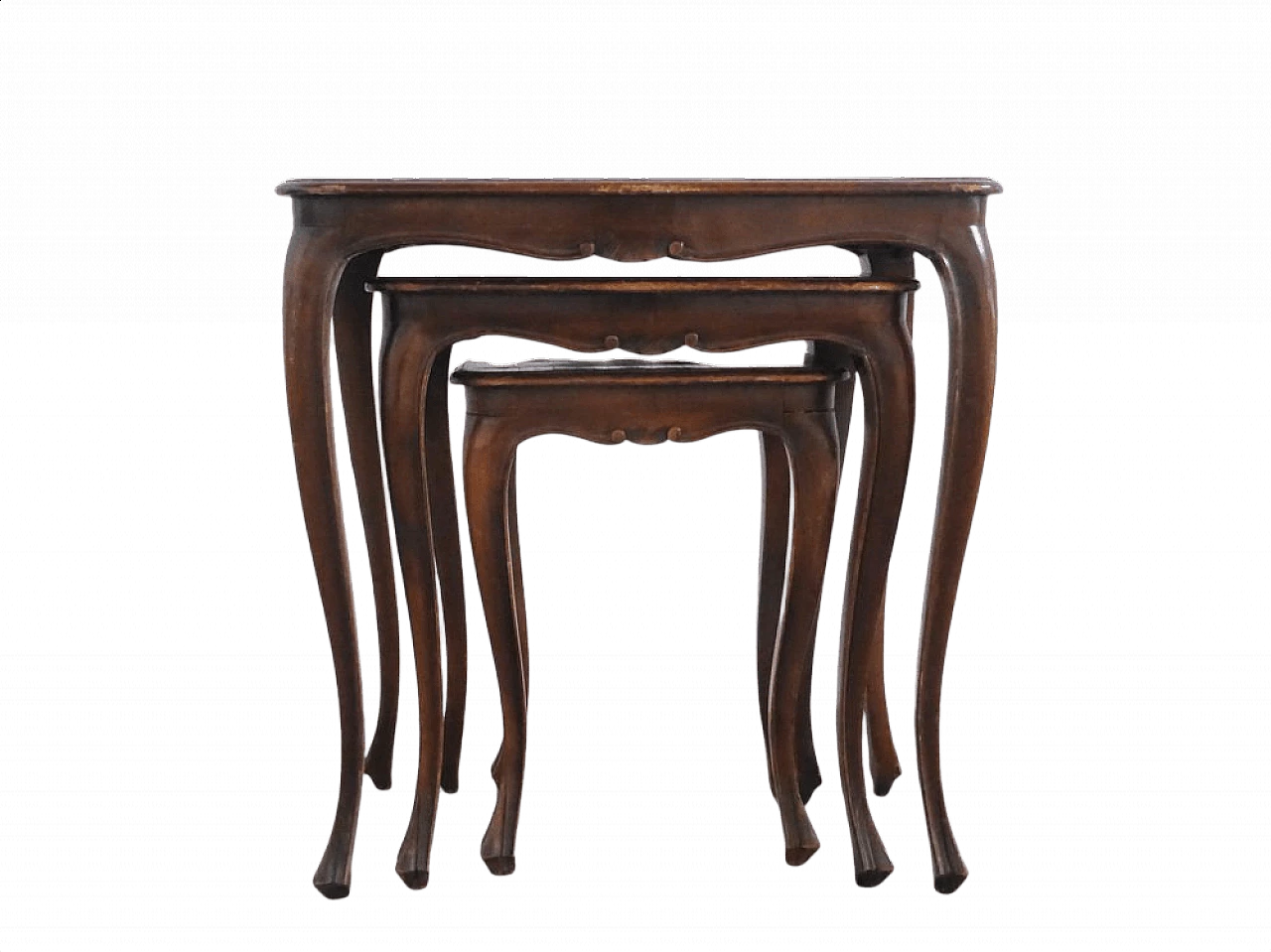 3 tavolini da caffè di diverse dimensioni in legno, anni '50 1376499