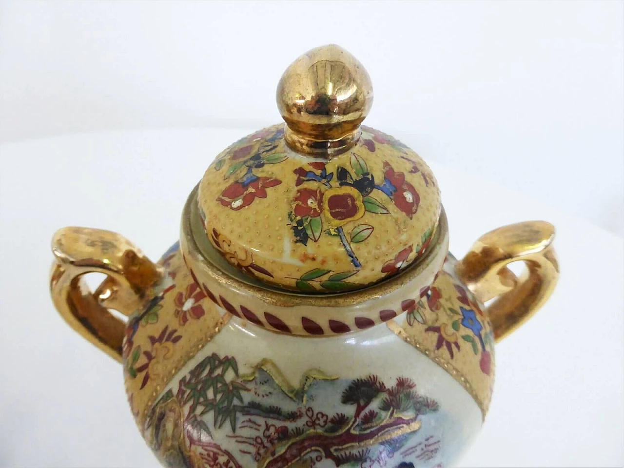 4 ceramiche Antic Satsuma dipinto a mano, anni '50 1376654