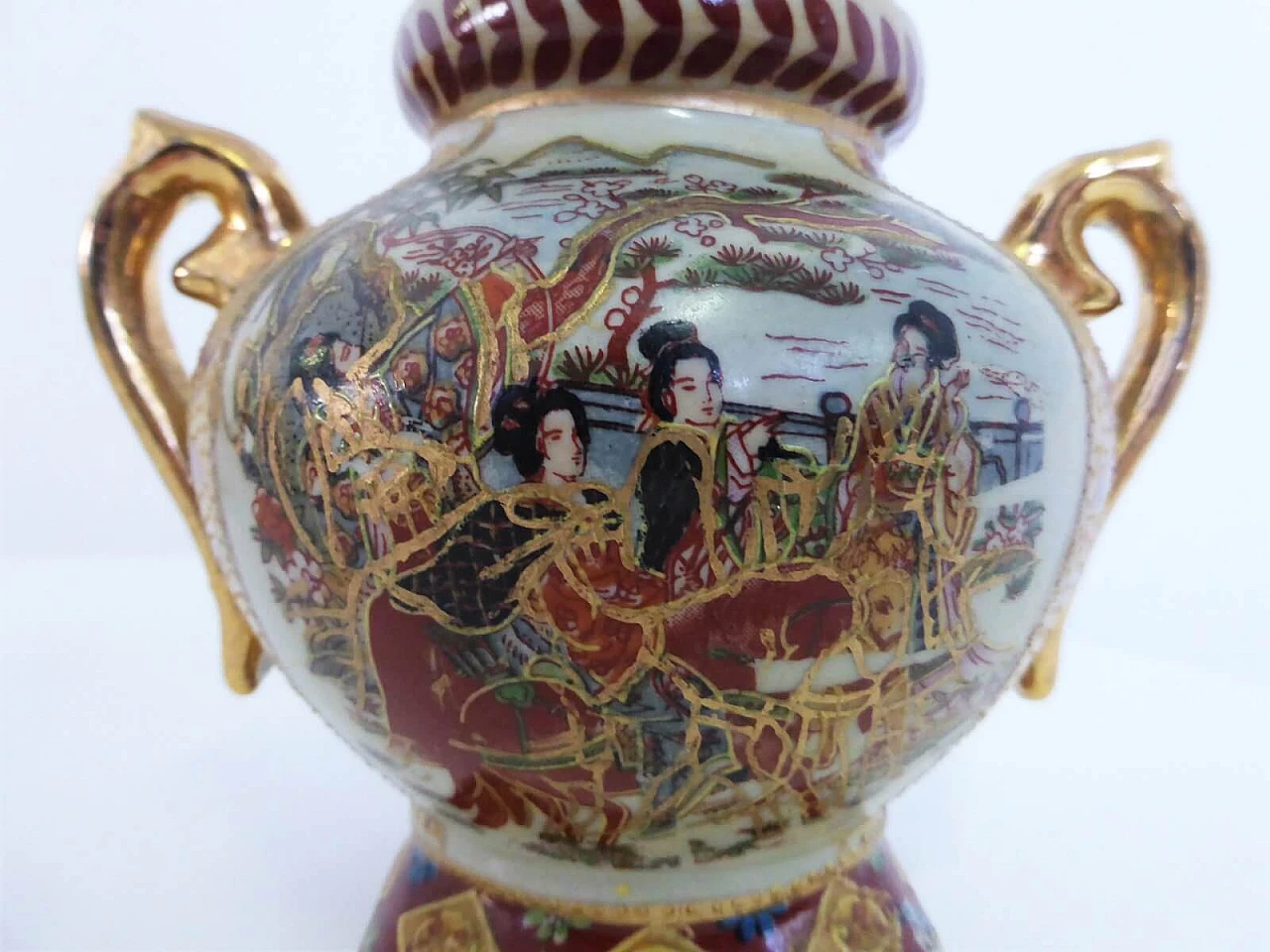 4 ceramiche Antic Satsuma dipinto a mano, anni '50 1376660