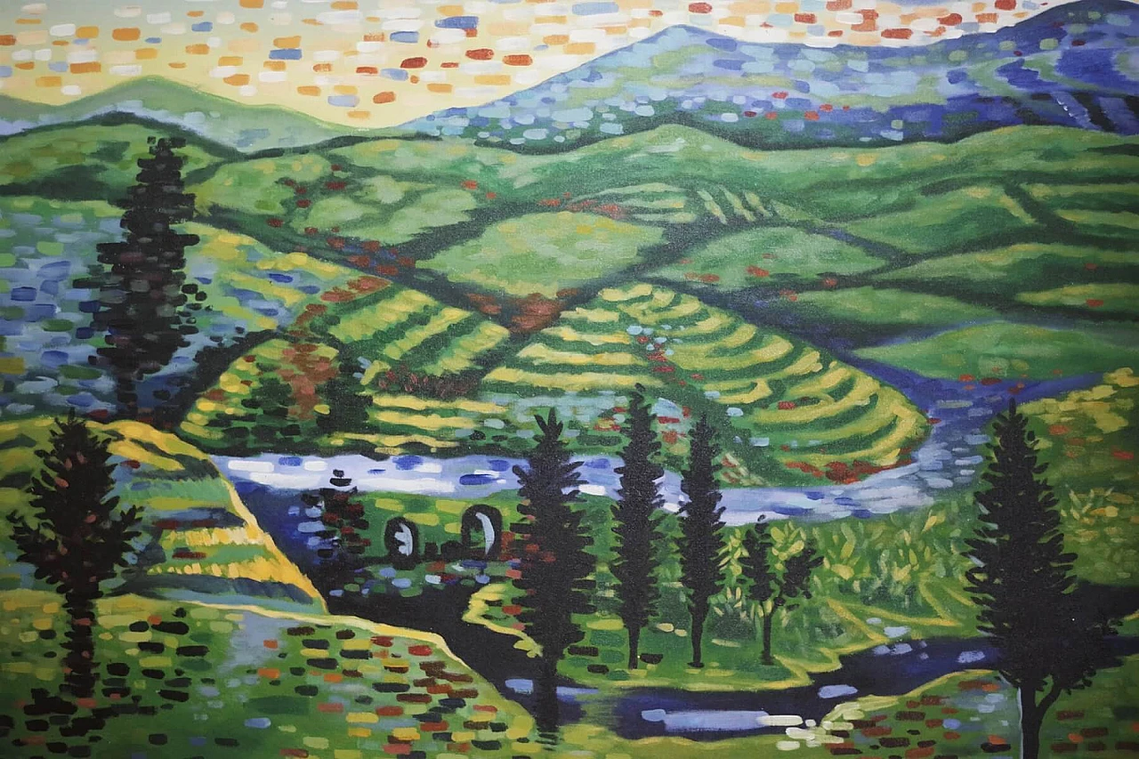 Landscape painting on canvas, 2000s 1376842