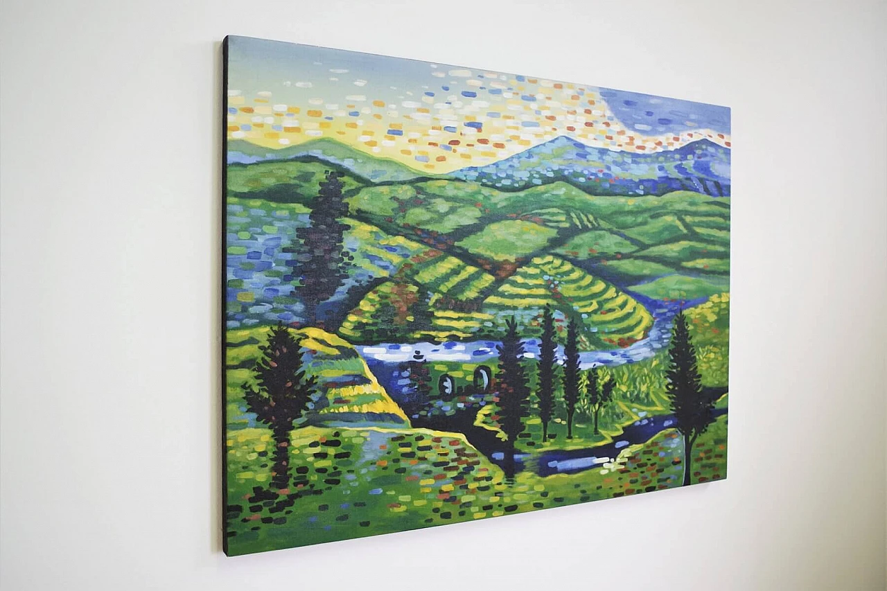 Landscape painting on canvas, 2000s 1376844
