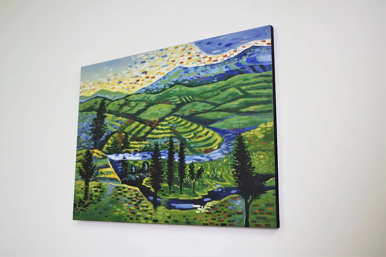 Landscape painting on canvas, 2000s 1376845
