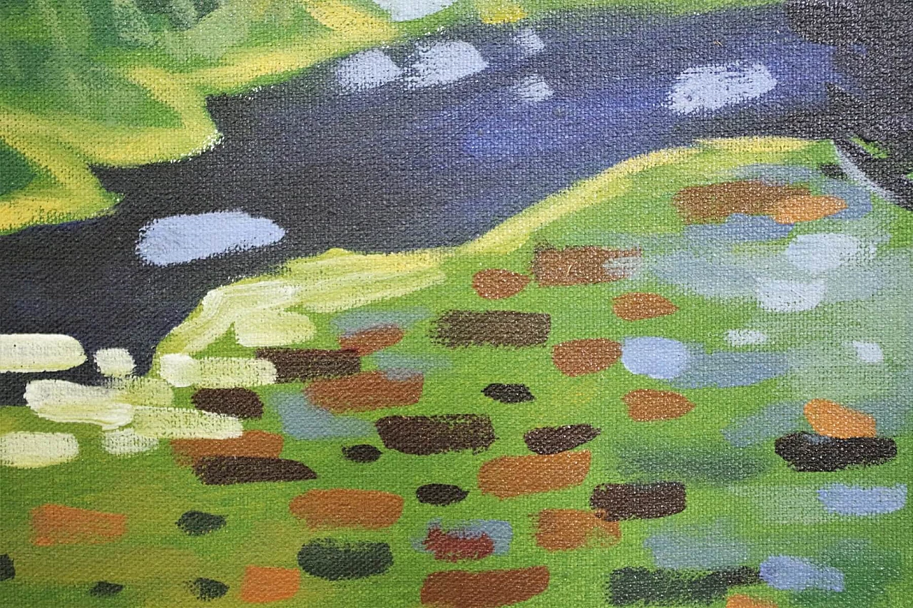 Landscape painting on canvas, 2000s 1376846