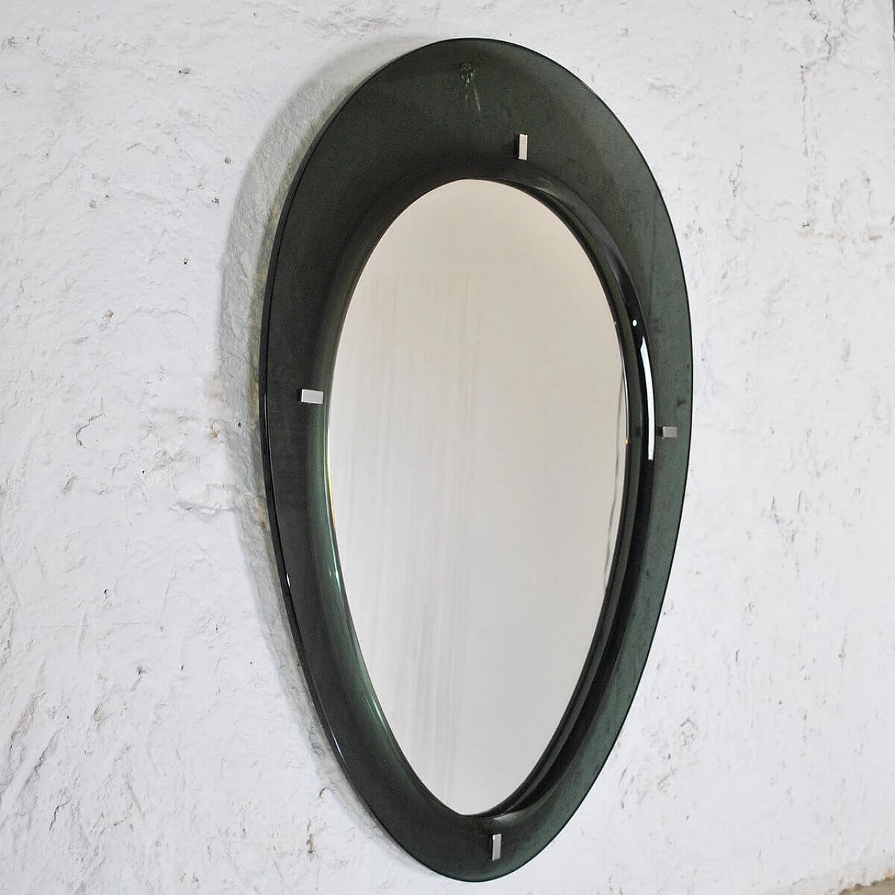 Cristal Art mirror with glass frame, 1950s 1376933