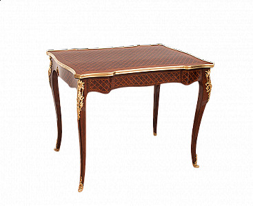 French writing desk Napoleon III in polychrome wood with gilt bronze applications, '800