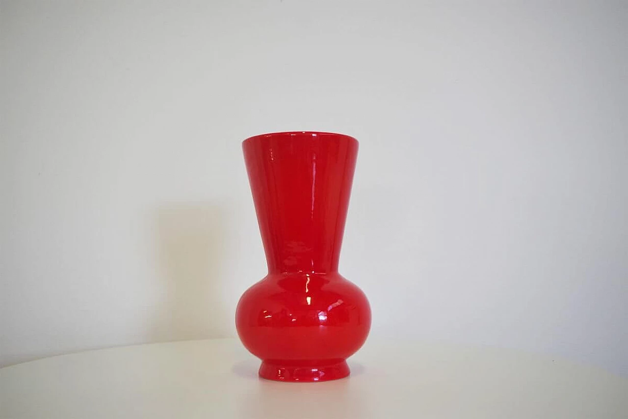 Pozzi orange ceramic vase, 1970s 1377204
