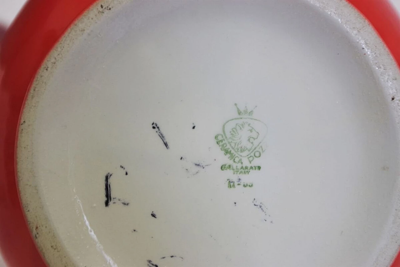 Pozzi orange ceramic vase, 1970s 1377208