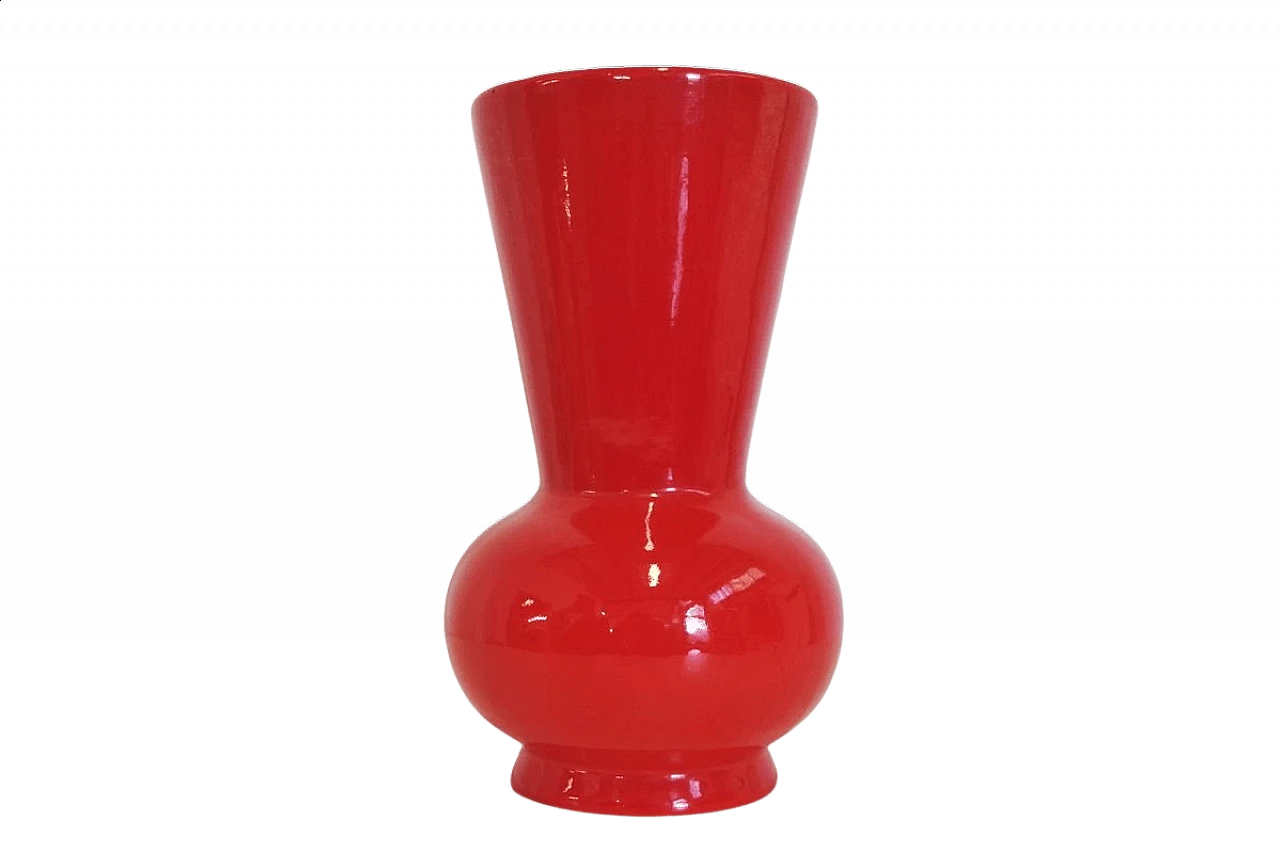 Pozzi orange ceramic vase, 1970s 1377212