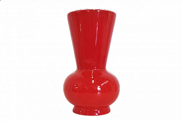 Pozzi orange ceramic vase, 1970s