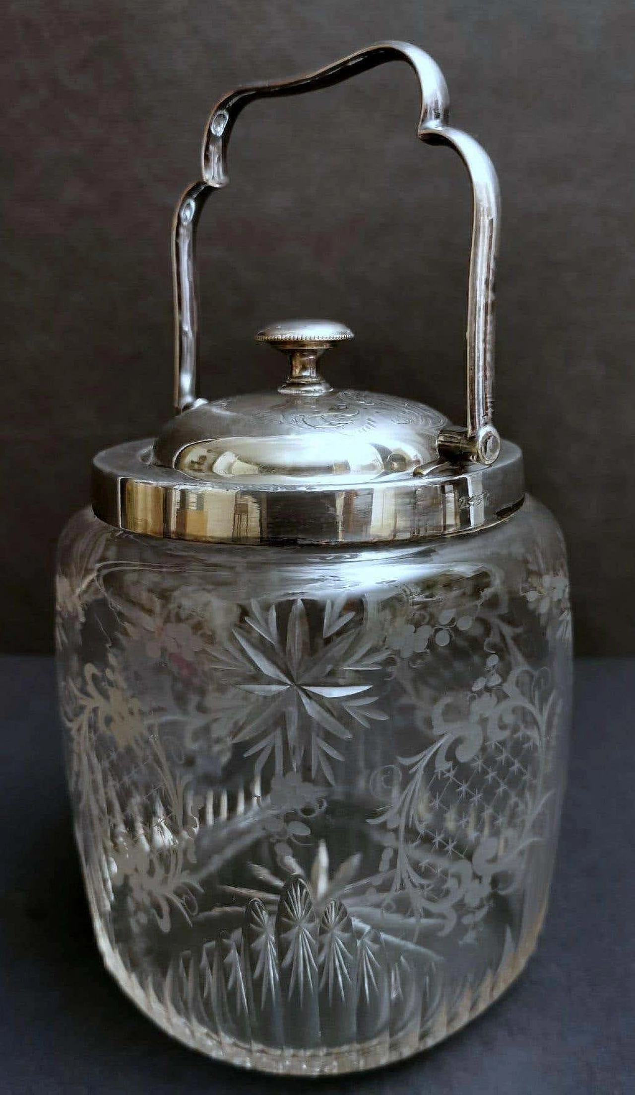 Secchiello per il ghiaccio in cristallo e argento di Mappin & Brothers, '800 1377330