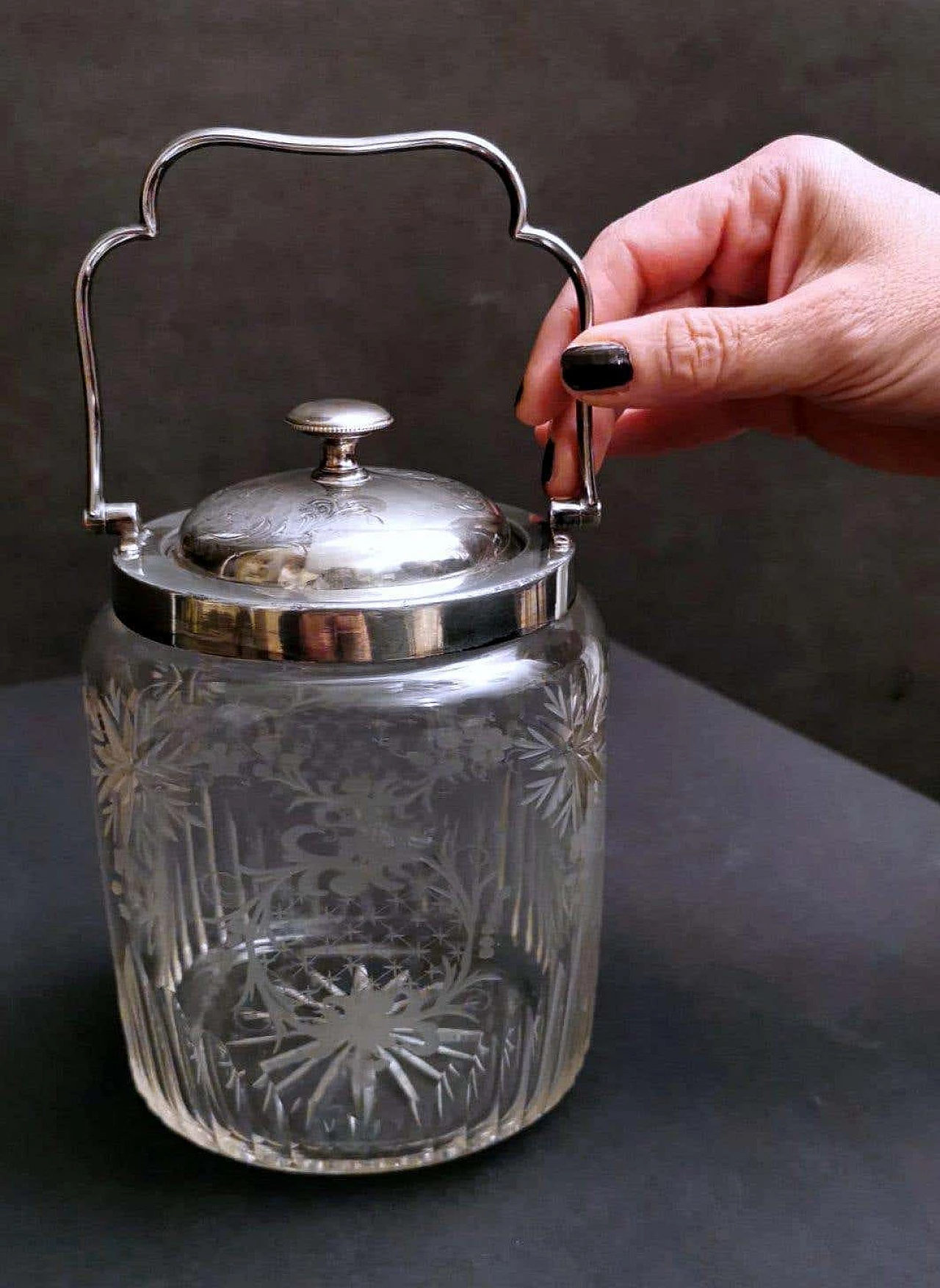 Crystal and silver ice bucket by Mappin & Brothers, 19th century 1377344