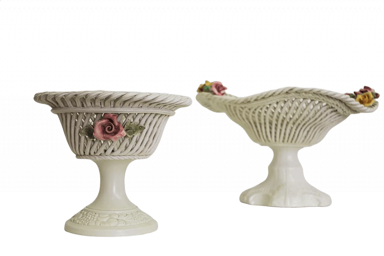 Coppia di ciotole centrotavola in ceramica di Bassano, anni '60 1377371